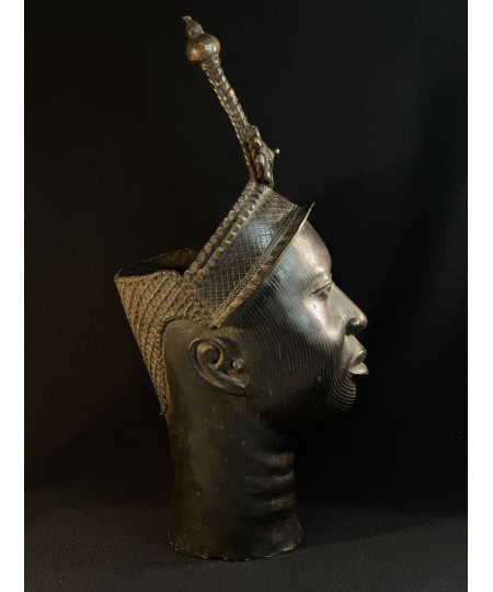 Tête de roi Ifé - Bronze Yorouba
