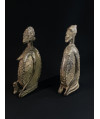 Couple de chefs Tellem accroupis - Bronzes Dogon