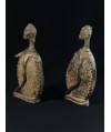 Couple de chefs Tellem accroupis - Bronzes Dogon