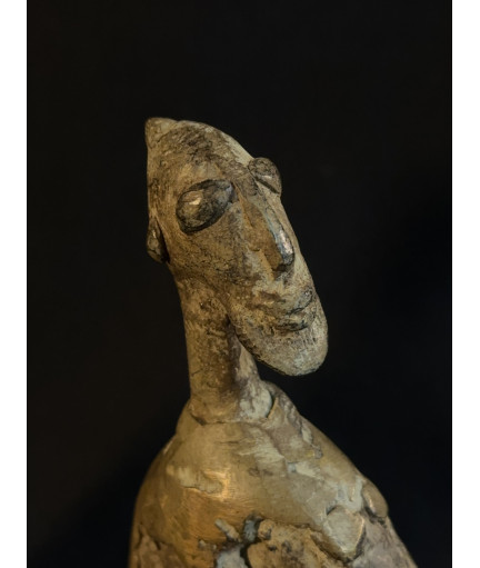 Couple de chefs Tellem accroupis - Bronzes Dogon