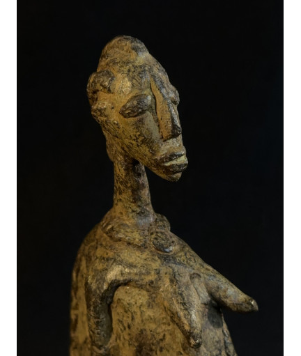 Couple de chefs Tellem accroupis - Bronzes Dogon