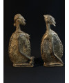 Couple de chefs Tellem accroupis - Bronzes Dogon
