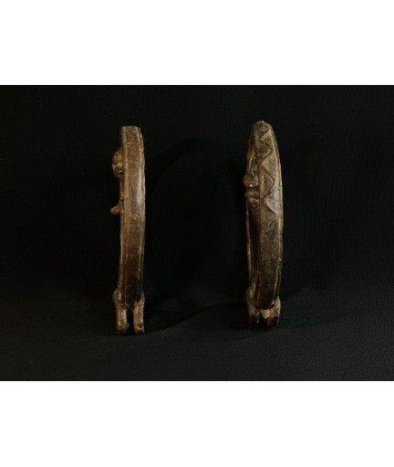 Couple d'ancêtres circulaires - Serpents Lébé - Bronzes Dogon