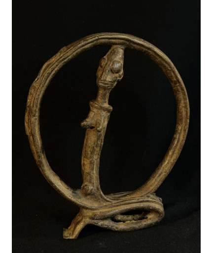 Couple d'ancêtres circulaires - Serpents Lébé - Bronzes Dogon