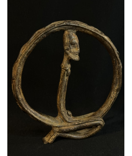 Couple d'ancêtres circulaires - Serpents Lébé - Bronzes Dogon