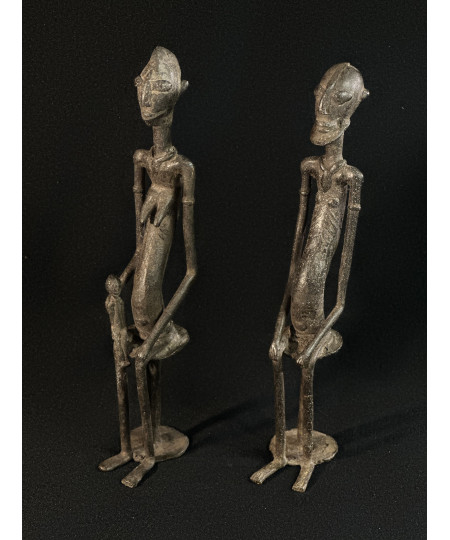 Couple d'anciens assis - Bronzes Dogon