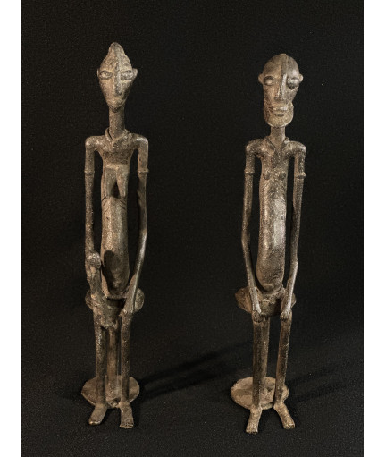 Couple d'anciens assis - Bronzes Dogon