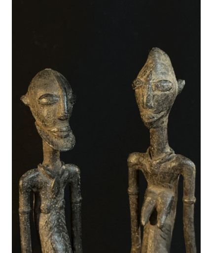 Couple d'anciens assis - Bronzes Dogon