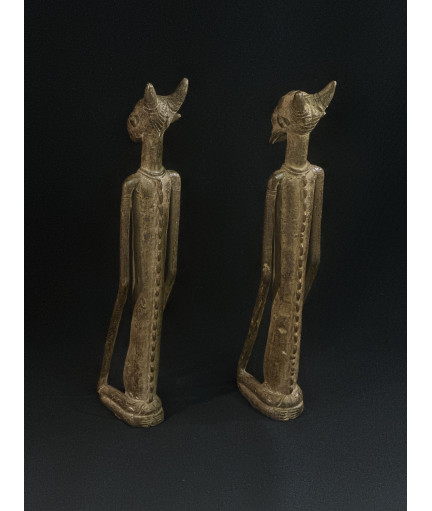 Couple de chefs agenouillés - Bronzes Djenné