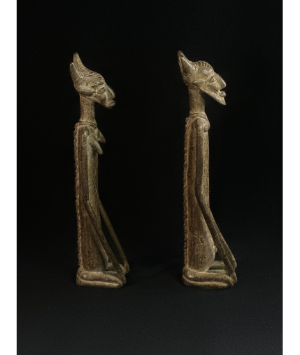 Couple de chefs agenouillés - Bronzes Djenné