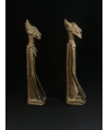 Couple de chefs agenouillés - Bronzes Djenné
