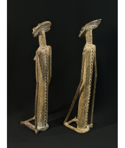 Couple Tellem - Hommes oiseaux - Bronzes Dogon