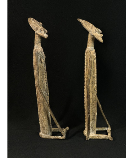 Couple Tellem - Hommes oiseaux - Bronzes Dogon