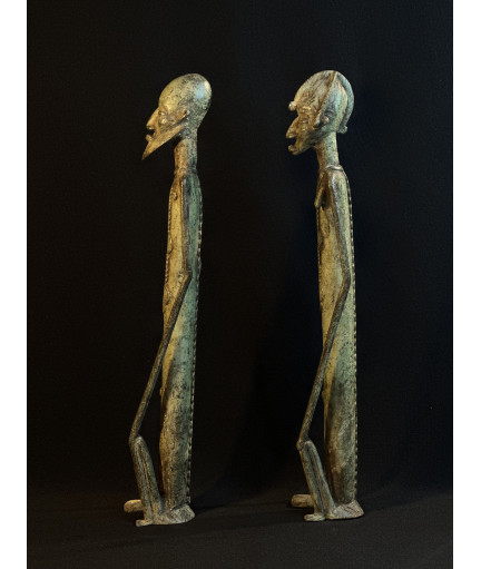 Couple de chefs assis - Bronzes Bambara