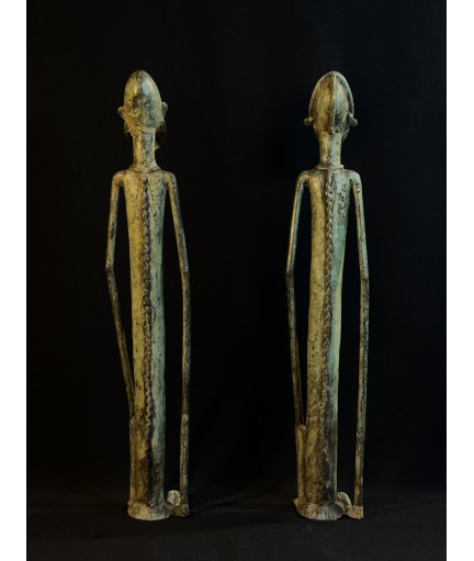 Couple de chefs assis - Bronzes Bambara