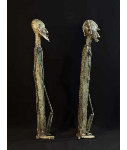 Couple de chefs assis - Bronzes Bambara