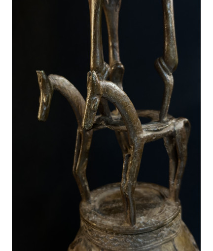 Pots à onguents superposés - Bronze Dogon