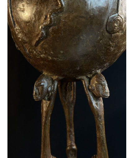 Pots à onguents superposés - Bronze Dogon