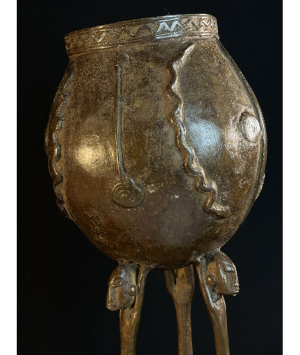 Pots à onguents superposés - Bronze Dogon