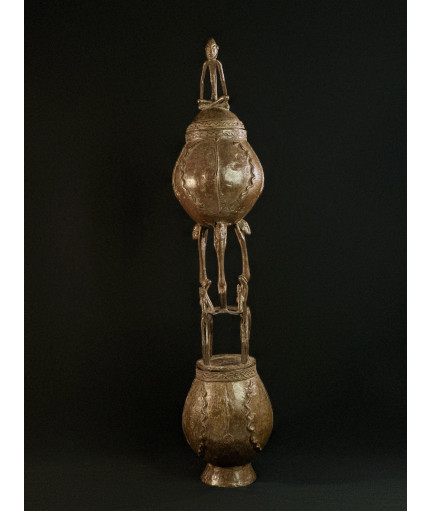 Pots à onguents superposés - Bronze Dogon