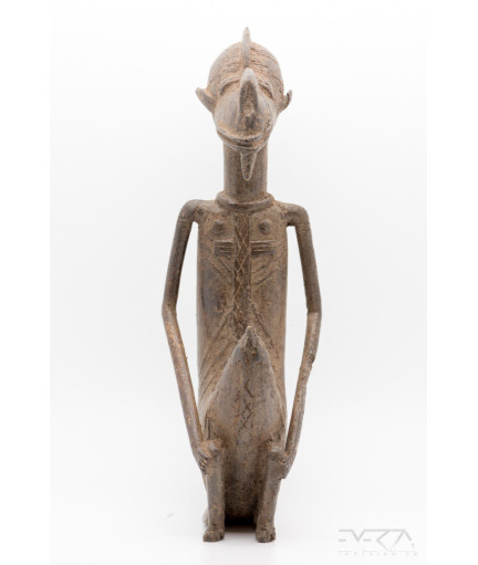 Couple d'hommes-singes - Fétiche - Bronze Bambara