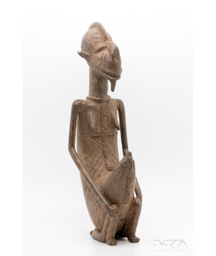 Couple d'hommes-singes - Fétiche - Bronze Bambara