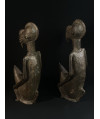 Couple d'hommes-singes - Fétiche - Bronze Bambara