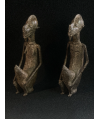 Couple d'hommes-singes - Fétiche - Bronze Bambara