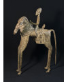 Cavalier - Cheval tournant la tête - Bronze Dogon