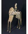 Cavalier - Cheval tournant la tête - Bronze Dogon