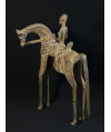 Cavalier - Cheval tournant la tête - Bronze Dogon