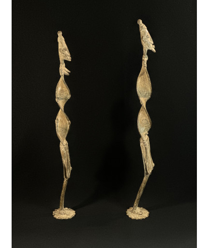 Couple d'ancêtres - Tourbillons - Bronzes Dogon