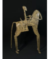 Cavalier - Cheval tournant la tête - Bronze Dogon