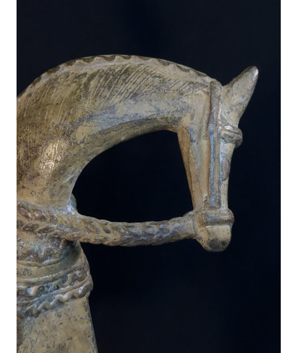 Cavalier - Cheval tournant la tête - Bronze Dogon