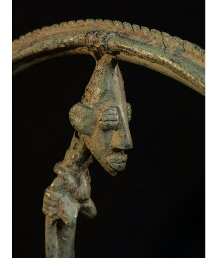 Couple d'ancêtres circulaires - Serpents Lébé - Bronzes Dogon