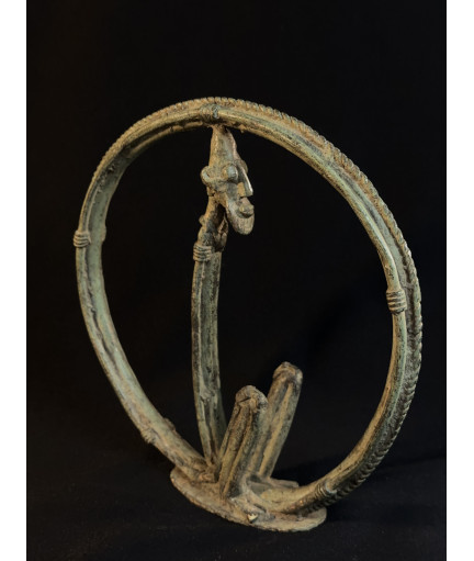 Couple d'ancêtres circulaires - Serpents Lébé - Bronzes Dogon