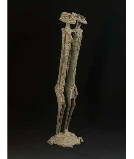 Couple Tellem - Hommes-oiseaux - Bronze Dogon