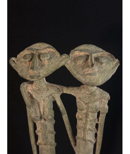 Couple Tellem - Hommes-oiseaux - Bronze Dogon