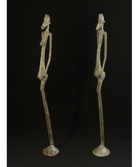 Couple de statues Koulébélé - Bronzes Sénoufo