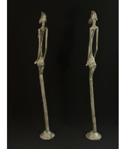 Couple de statues Koulébélé - Bronzes Sénoufo