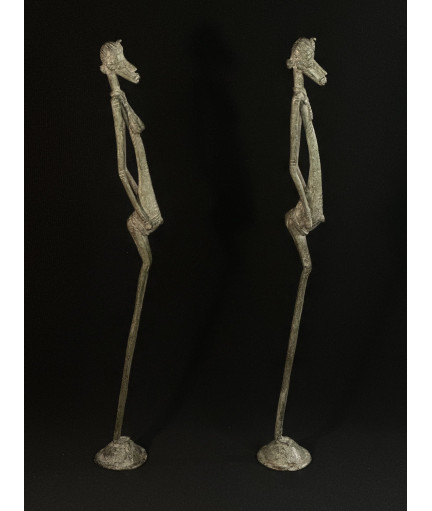 Couple de statues Koulébélé - Bronzes Sénoufo
