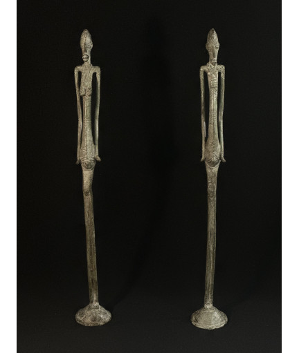 Couple de statues Koulébélé - Bronzes Sénoufo