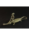 Pêcheur Somono et crocodile - Bronze Dogon