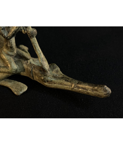 Pêcheur Somono et crocodile - Bronze Dogon