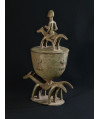 Chevaux et cavalier - Pot à onguent - Bronze Dogon