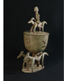 Chevaux et cavalier - Pot à onguent - Bronze Dogon