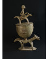 Chevaux et cavalier - Pot à onguent - Bronze Dogon
