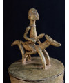 Chevaux et cavalier - Pot à onguent - Bronze Dogon