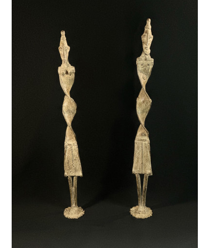 Couple d'ancêtres - Tourbillons - Bronzes Dogon