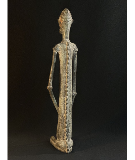 Homme agenouillé - Bronze Bambara